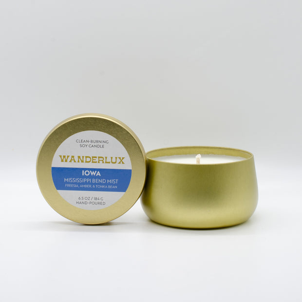 Wanderlux Iowa Mississippi Bend Mist 6.5 Ounce Soy Candle