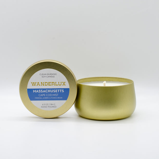 Wanderlux Massachusetts Cape Cod Mist 6.5 Ounce Soy Candle