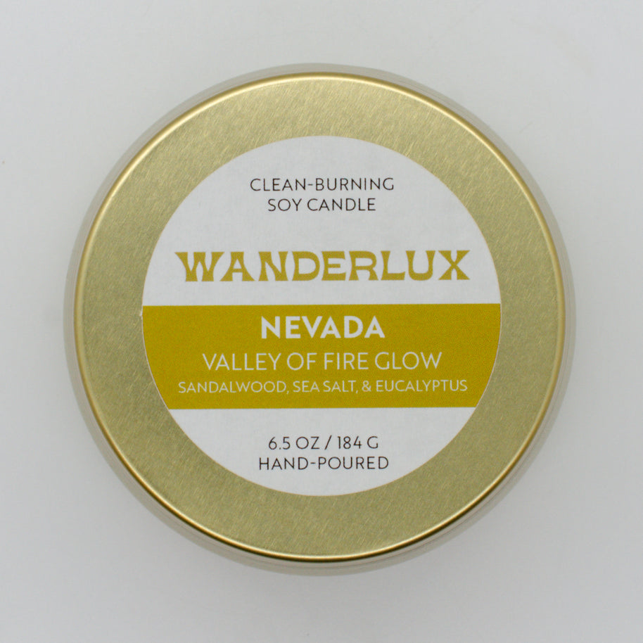 Wanderlux Nevada Valley of Fire Glow 6.5 Ounce Soy Candle
