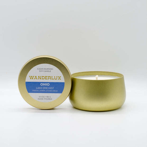 Wanderlux Ohio Lake Erie Mist 6.5 Ounce Soy Candle