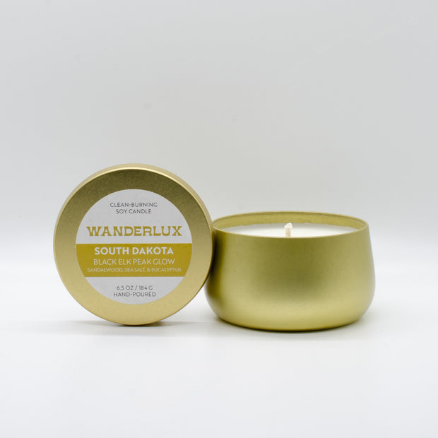Wanderlux South Dakota Black Elk Peak Glow 6.5 Ounce Soy Candle