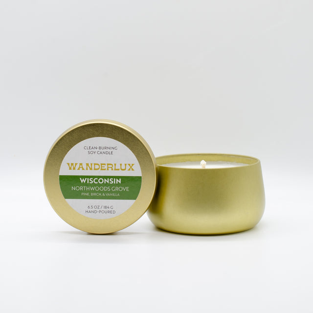 Wanderlux Wisconsin Northwoods Grove 6.5 Ounce Soy Candle